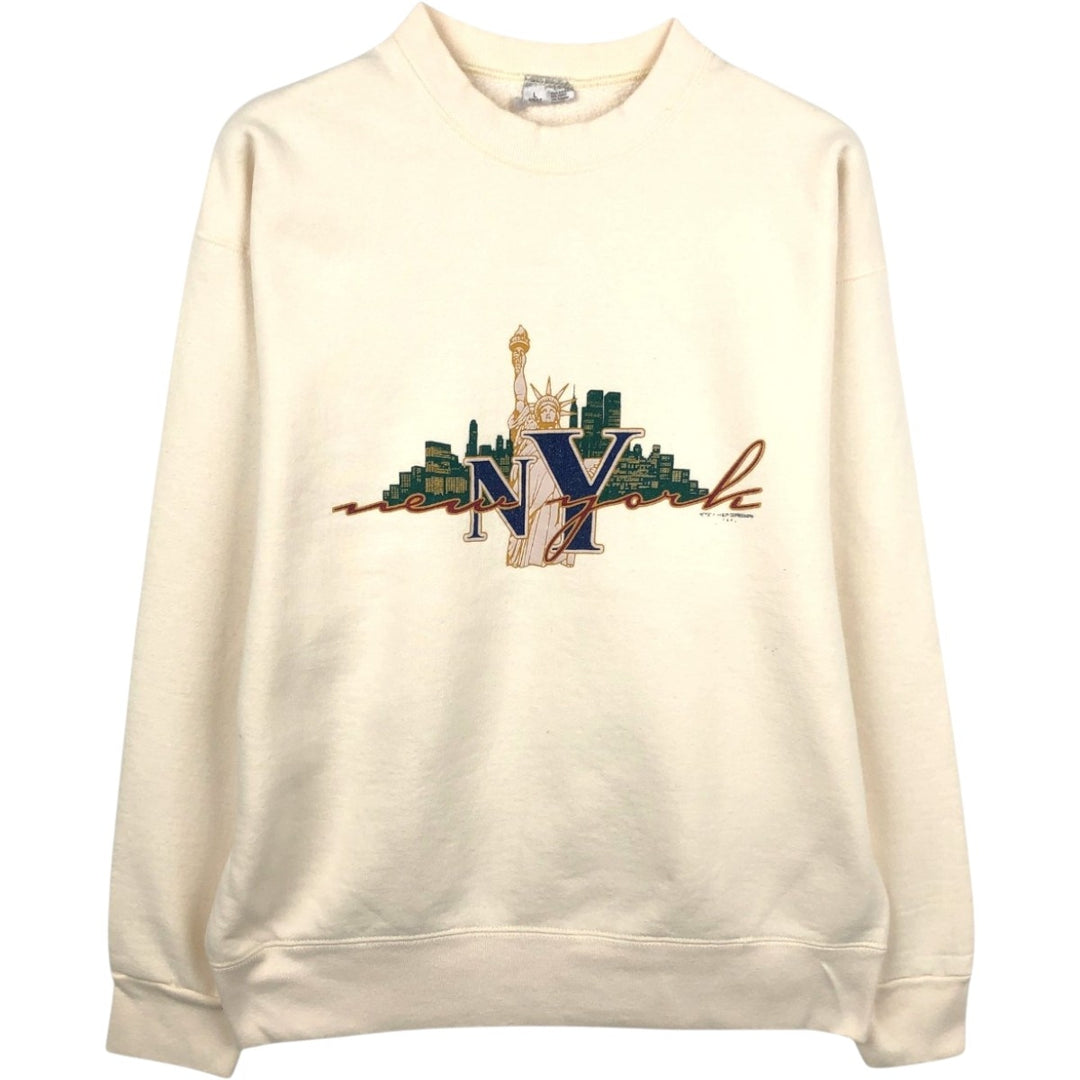 Vintage printed sweatshirt, made in the USA, size L, men's size L cotton unbleached Vintage Second Hand
