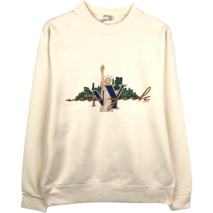 Vintage printed sweatshirt, made in the USA, size L, men's size L cotton unbleached Vintage Second Hand
