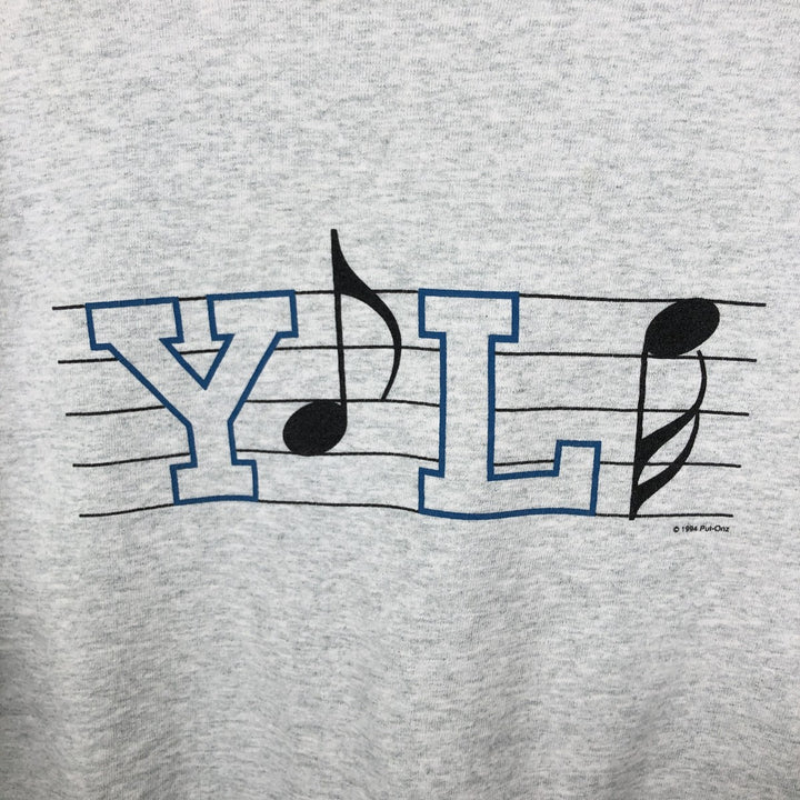 90'S Fruit of the Loom Super Cotton Print Sweatshirt, Made in USA, Men's XL equivalent, Vintage cotton gray type Vintage Second Hand