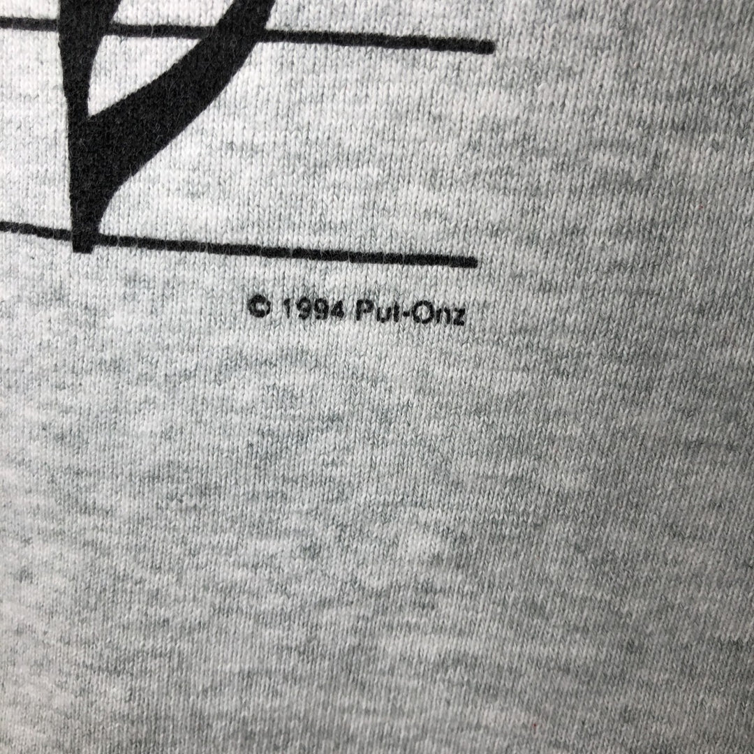 90'S Fruit of the Loom Super Cotton Print Sweatshirt, Made in USA, Men's XL equivalent, Vintage cotton gray type Vintage Second Hand