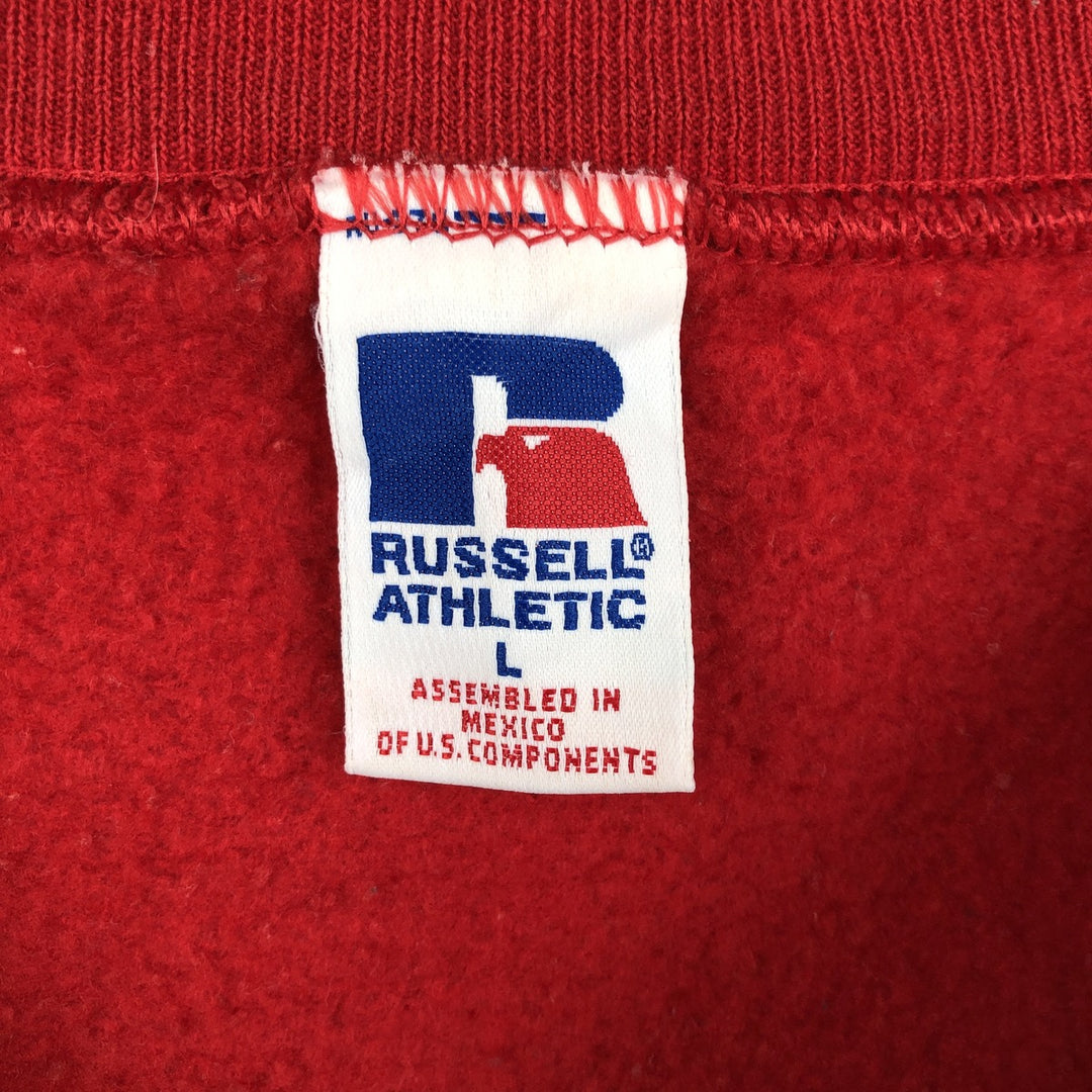 90'S Russell Stars and Stripes Print Sweatshirt, Men's, Size L, Vintage cotton red type Vintage Second Hand