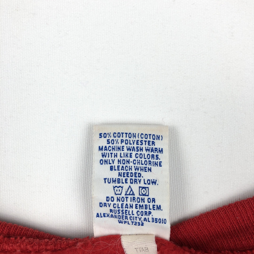 90'S Russell Stars and Stripes Print Sweatshirt, Men's, Size L, Vintage cotton red type Vintage Second Hand