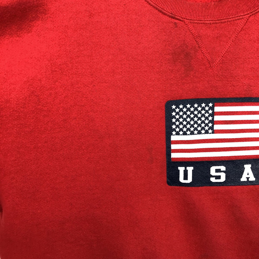 90'S Russell Stars and Stripes Print Sweatshirt, Men's, Size L, Vintage cotton red type Vintage Second Hand