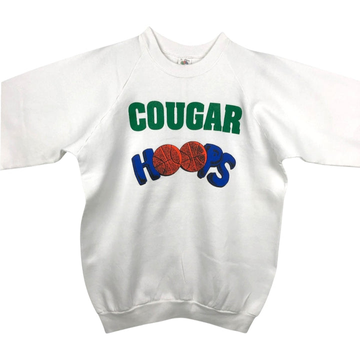 ~90'S Fruit of the Loom Print Sweatshirt, Made in USA, Men's XL equivalent, Vintage cotton white type Vintage Second Hand