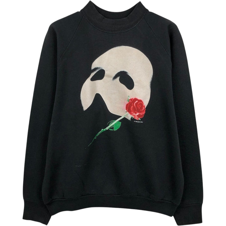 90'S Fruit of the Loom Phantom of the Opera print sweatshirt, made in the USA, men's XL size, vintage cotton black type Vintage Second Hand
