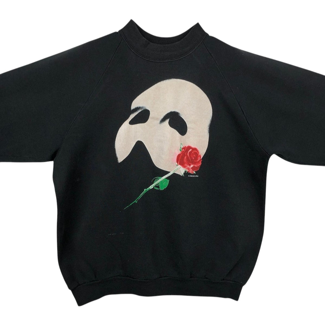90'S Fruit of the Loom Phantom of the Opera print sweatshirt, made in the USA, men's XL size, vintage cotton black type Vintage Second Hand