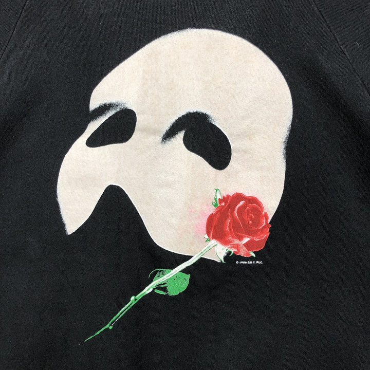90'S Fruit of the Loom Phantom of the Opera print sweatshirt, made in the USA, men's XL size, vintage cotton black type Vintage Second Hand