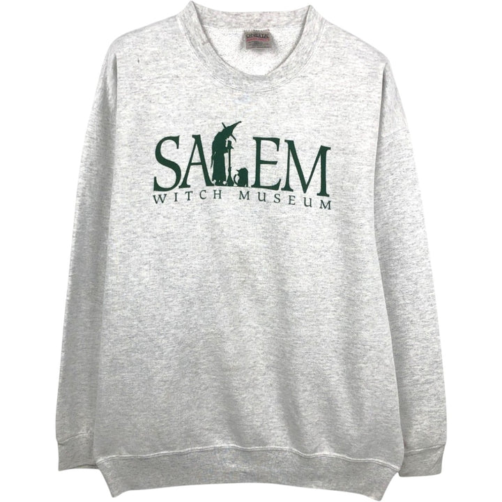 ONEITA Salem Witch Museum Print Sweatshirt, Made in USA, Men's XL (approx.) polyester gray type Vintage Second Hand