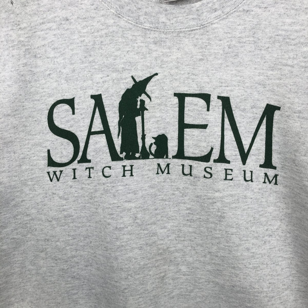 ONEITA Salem Witch Museum Print Sweatshirt, Made in USA, Men's XL (approx.) polyester gray type Vintage Second Hand