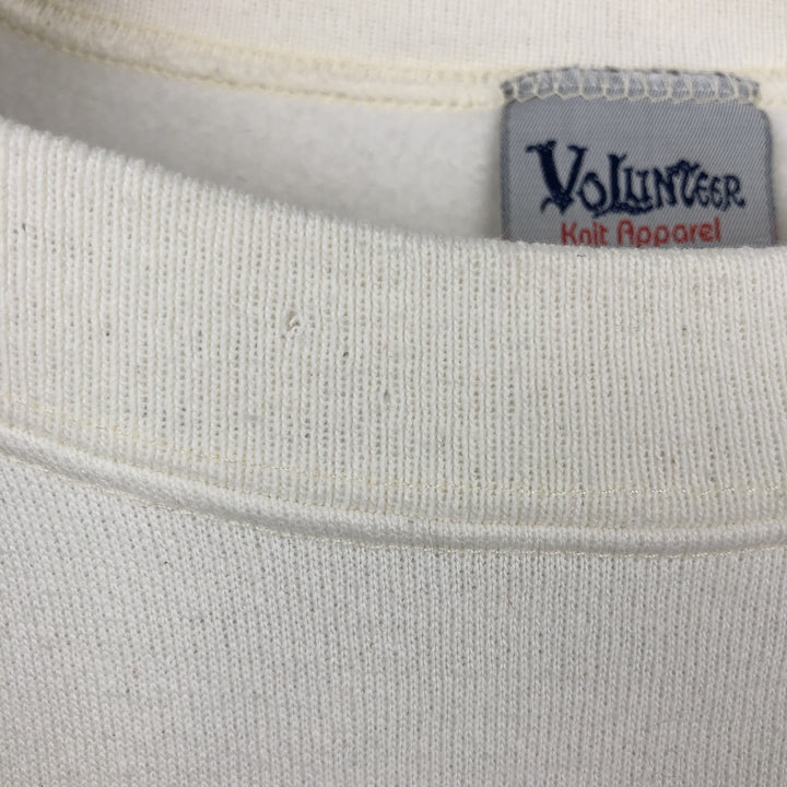 Volunteer Knit Apparel Parody Print Sweatshirt, Made in USA, Men's Size L (approx.) polyester white type Vintage Second Hand
