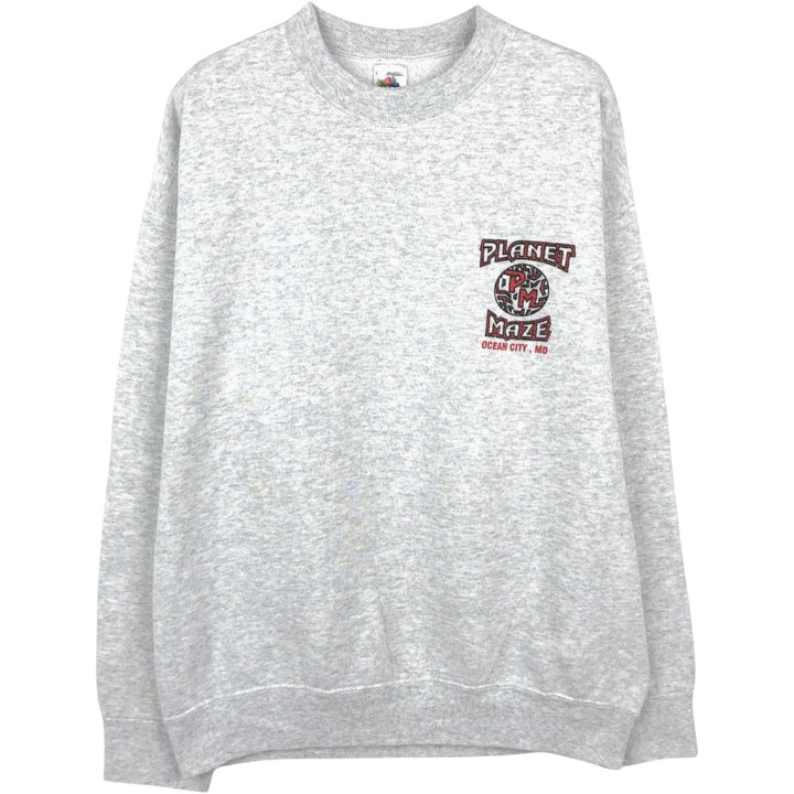 Vintage 90'S Fruit of the Loom Advertising Sweatshirt, Made in USA, Men's Size L cotton gray type Vintage Second Hand