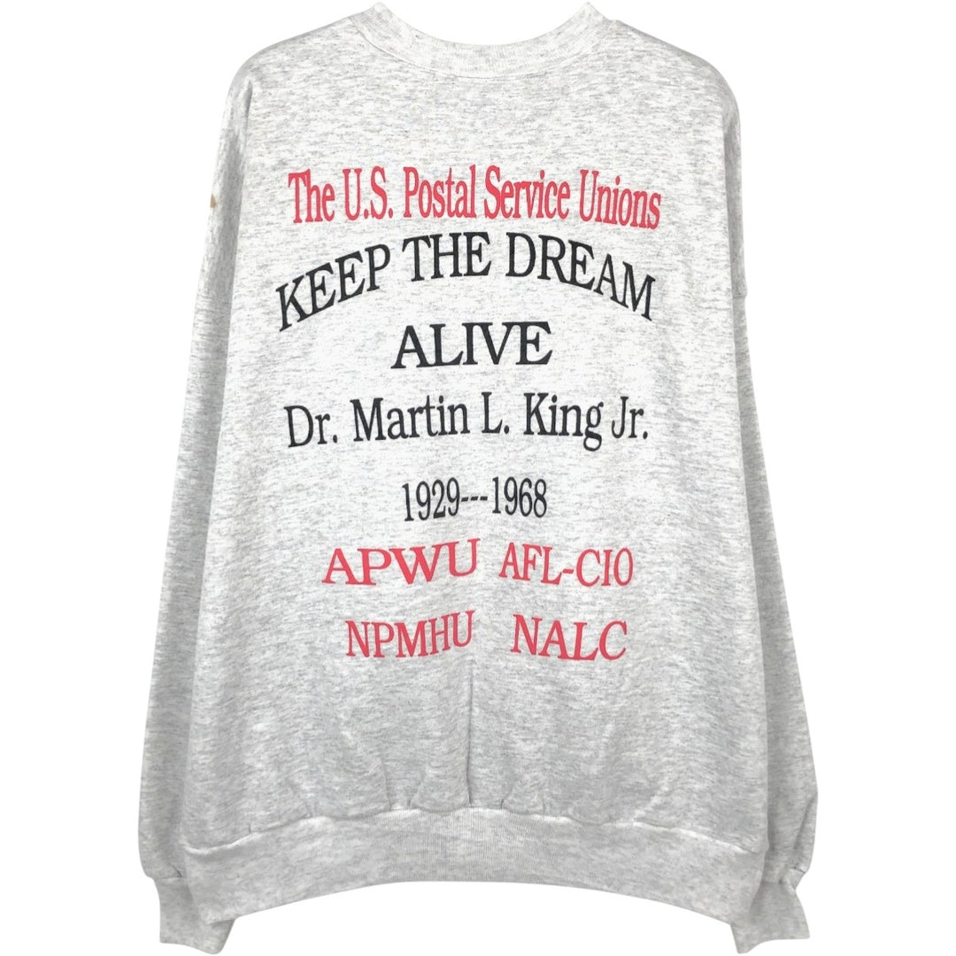 Hanes Martin Luther King Jr. Printed Sweatshirt, Men's Size XL (approx.) cotton gray type Vintage Second Hand