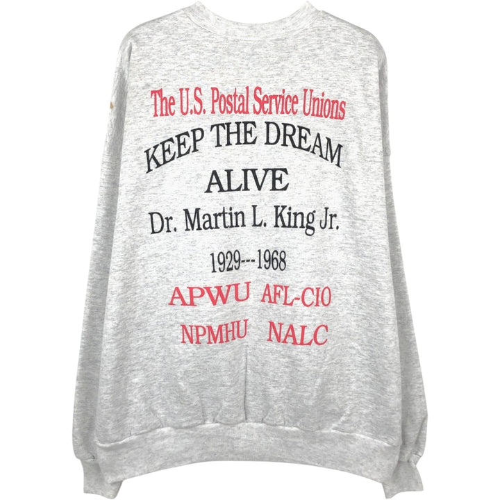 Hanes Martin Luther King Jr. Printed Sweatshirt, Men's Size XL (approx.) cotton gray type Vintage Second Hand