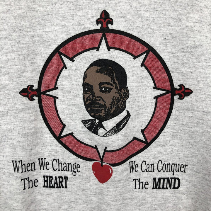 Hanes Martin Luther King Jr. Printed Sweatshirt, Men's Size XL (approx.) cotton gray type Vintage Second Hand