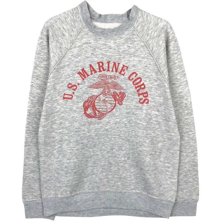 80'S Sofie USMC Print Sweatshirt, Made in USA, Men's Size M (Equivalent), Vintage unclear gray type Vintage Second Hand