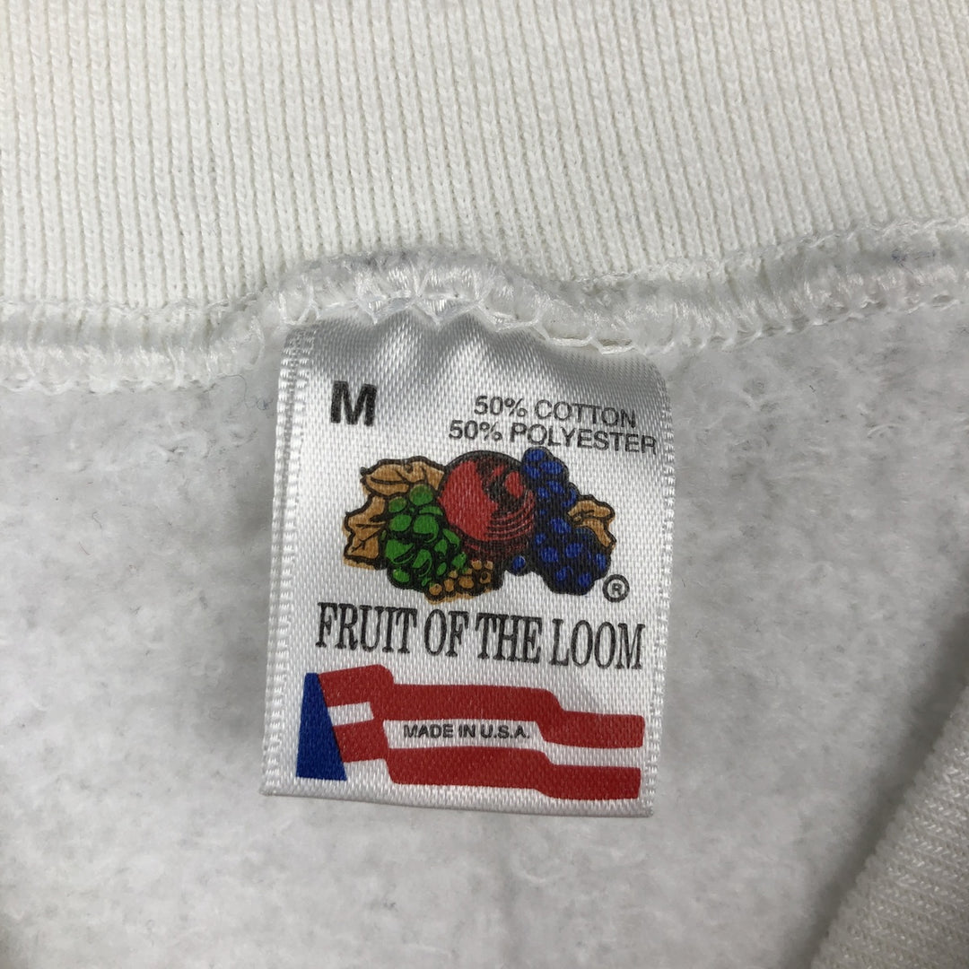 Vintage 90'S Fruit of the Loom Advertising Sweatshirt, Made in USA, Men's Size Medium cotton white type Vintage Second Hand
