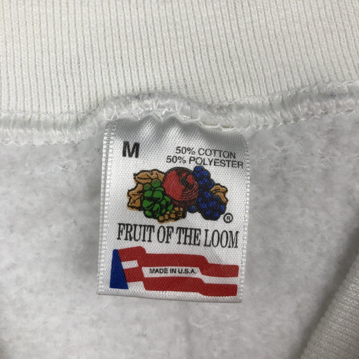 Vintage 90'S Fruit of the Loom Advertising Sweatshirt, Made in USA, Men's Size Medium cotton white type Vintage Second Hand