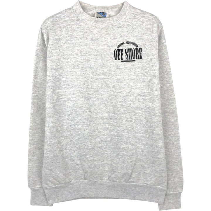 OFF SHORE surf sweatshirt, made in USA, men's size M equivalent. cotton gray type Vintage Second Hand