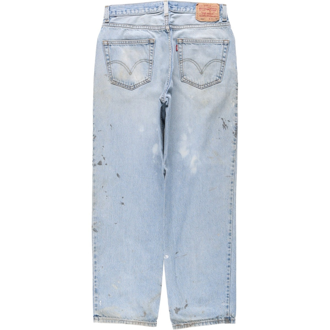 Levi's 550 Relaxed Fit Painted Tapered Denim Pants, Men's Size W33 (approx.) cotton blue type Vintage Second Hand