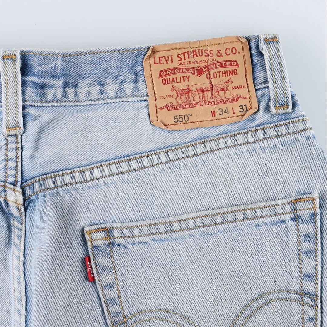 Levi's 550 Relaxed Fit Painted Tapered Denim Pants, Men's Size W33 (approx.) cotton blue type Vintage Second Hand