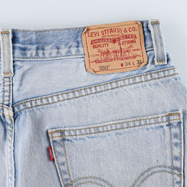 Levi's 550 Relaxed Fit Painted Tapered Denim Pants, Men's Size W33 (approx.) cotton blue type Vintage Second Hand