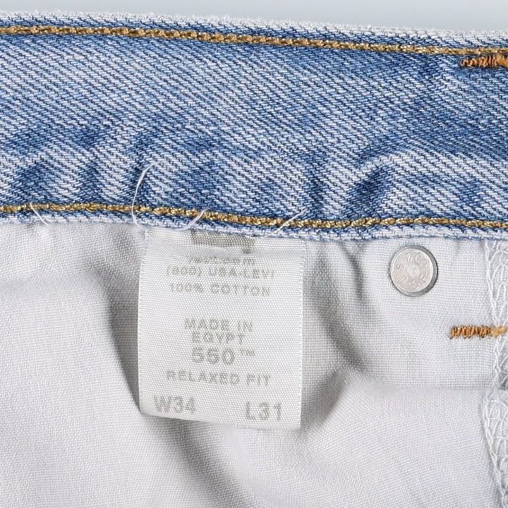 Levi's 550 Relaxed Fit Painted Tapered Denim Pants, Men's Size W33 (approx.) cotton blue type Vintage Second Hand