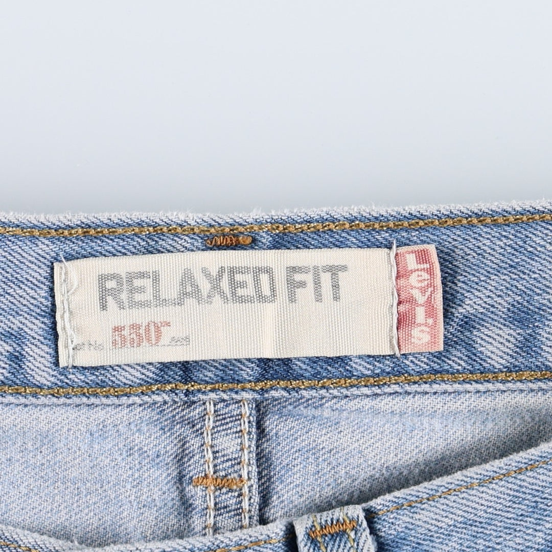 Levi's 550 Relaxed Fit Painted Tapered Denim Pants, Men's Size W33 (approx.) cotton blue type Vintage Second Hand