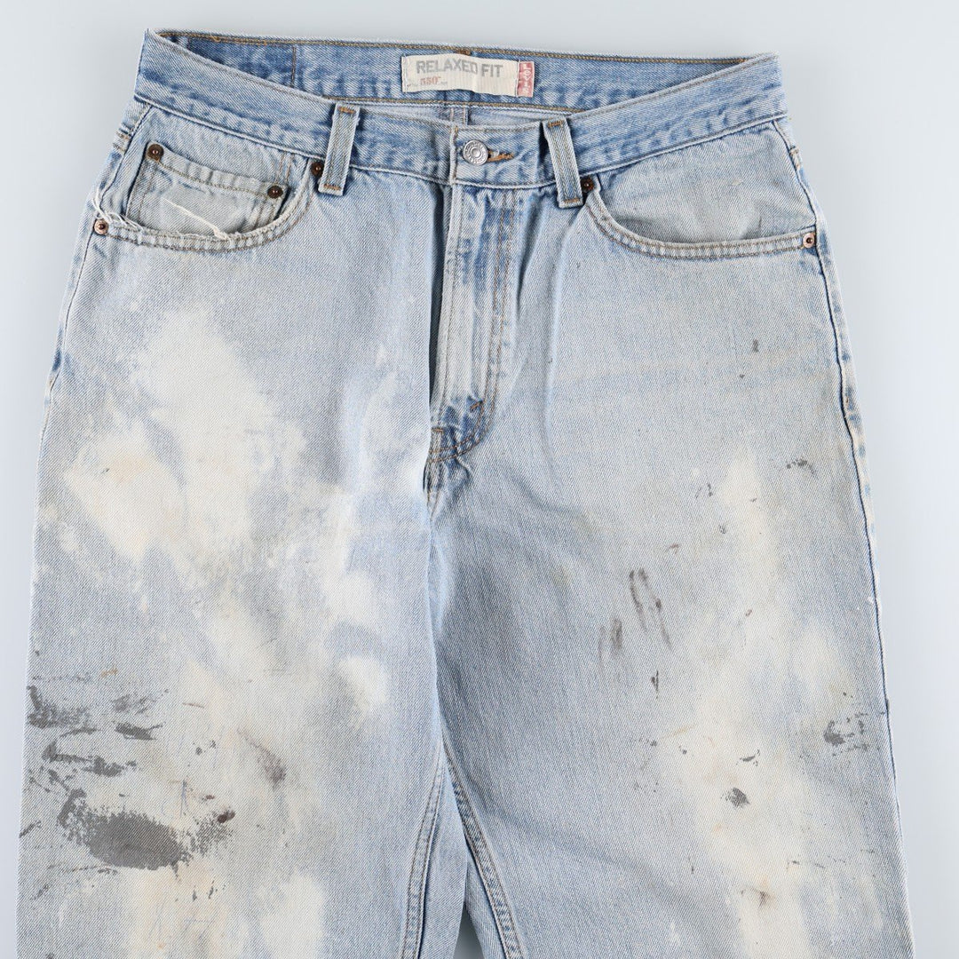 Levi's 550 Relaxed Fit Painted Tapered Denim Pants, Men's Size W33 (approx.) cotton blue type Vintage Second Hand