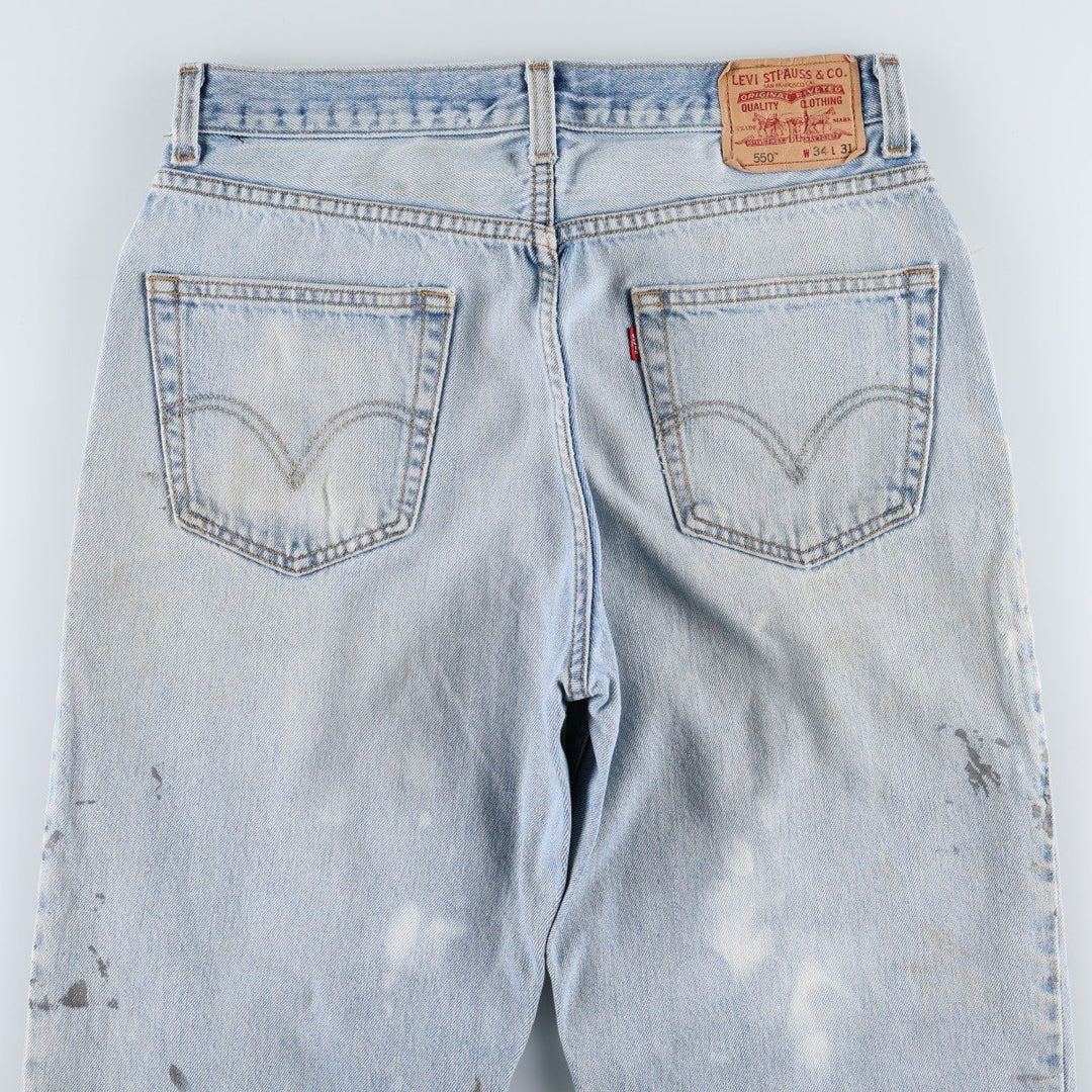 Levi's 550 Relaxed Fit Painted Tapered Denim Pants, Men's Size W33 (approx.) cotton blue type Vintage Second Hand