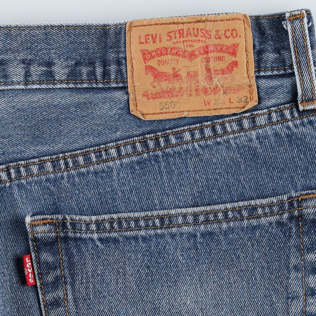 Levi's 550 tapered denim pants for men, size w36 cotton blue type Vintage Second Hand