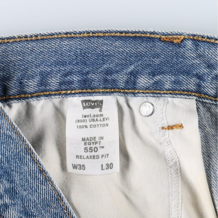 Levi's 550 Relaxed Fit Tapered Denim Pants for Men, W36 cotton blue type Vintage Second Hand