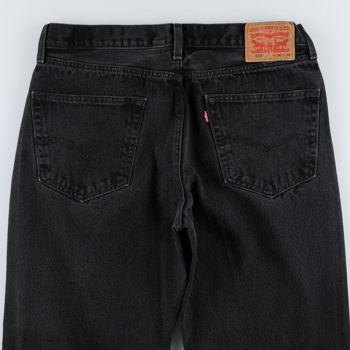Levi's 550 Black Denim Tapered Denim Pants Men's W36 unclear black type Vintage Second Hand