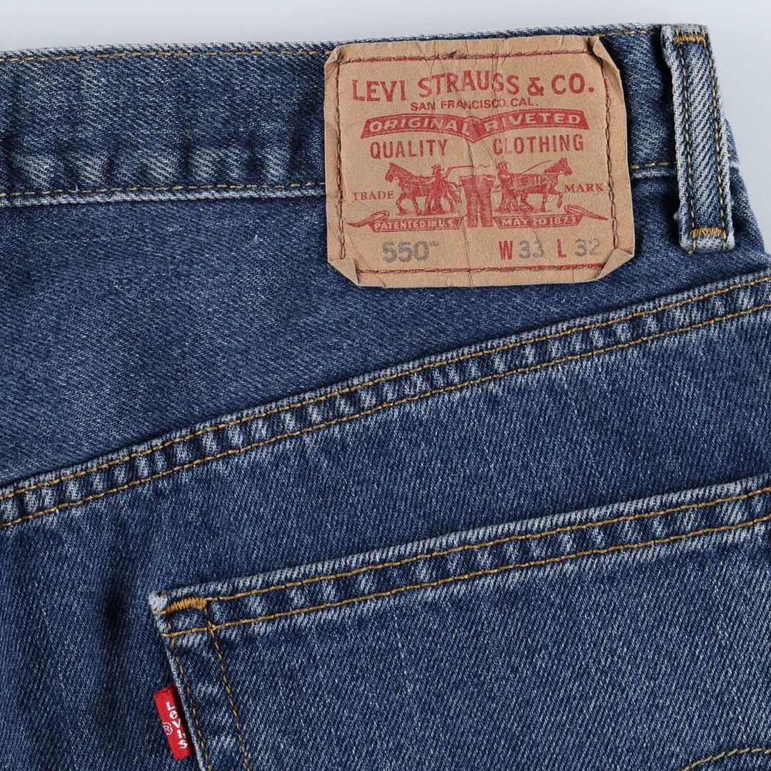 Levi's 550 Relaxed Fit Tapered Denim Pants for Men, W33 cotton blue type Vintage Second Hand
