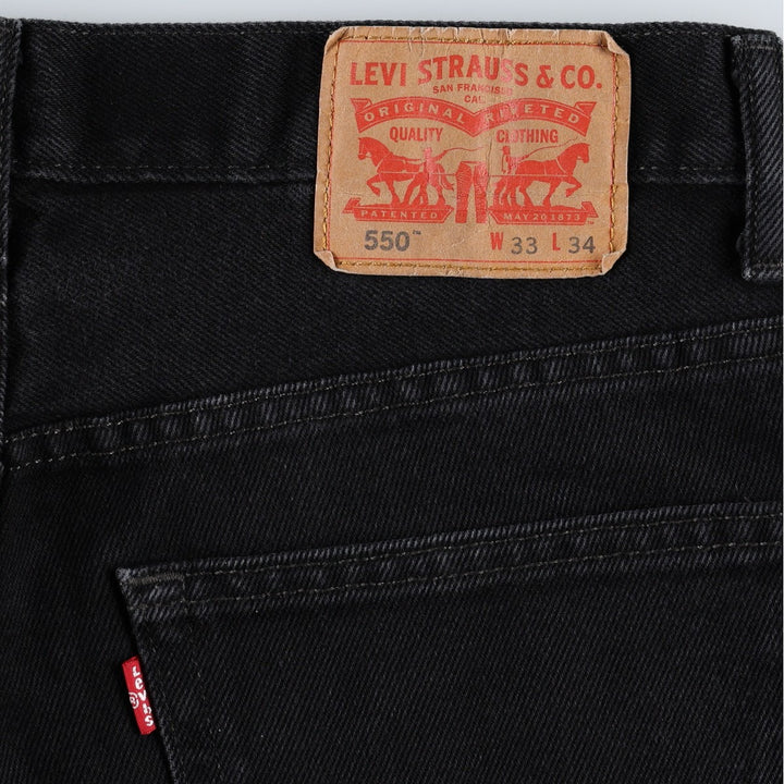 Levi's 550 Black Denim Tapered Denim Pants Men's W33 cotton black type Vintage Second Hand