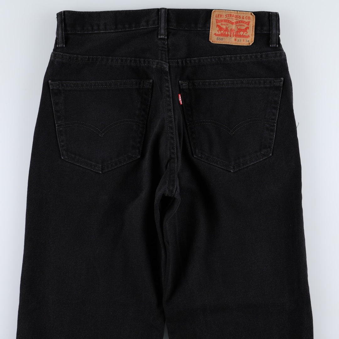 Levi's 550 Black Denim Tapered Denim Pants Men's W33 cotton black type Vintage Second Hand