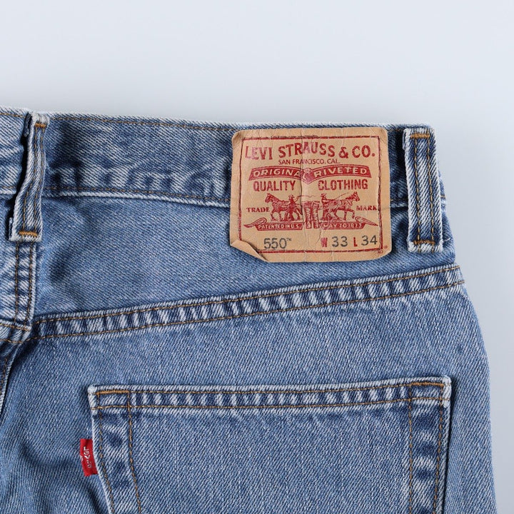 Levi's 550 Relaxed Fit Tapered Denim Pants for Men, W33 cotton blue type Vintage Second Hand