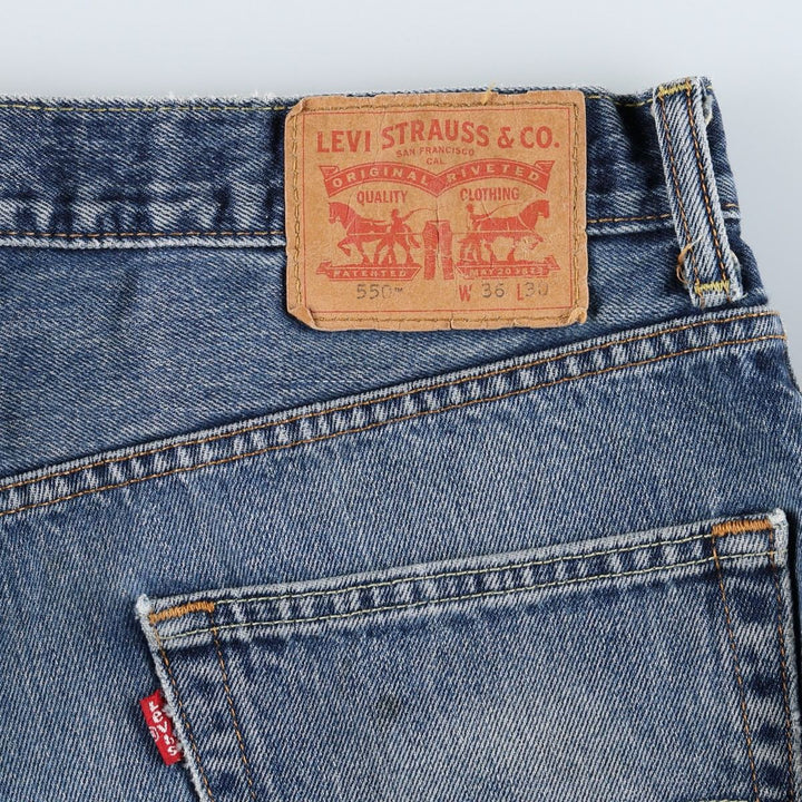 Levi's 550 tapered denim pants for men, size w36 cotton blue type Vintage Second Hand