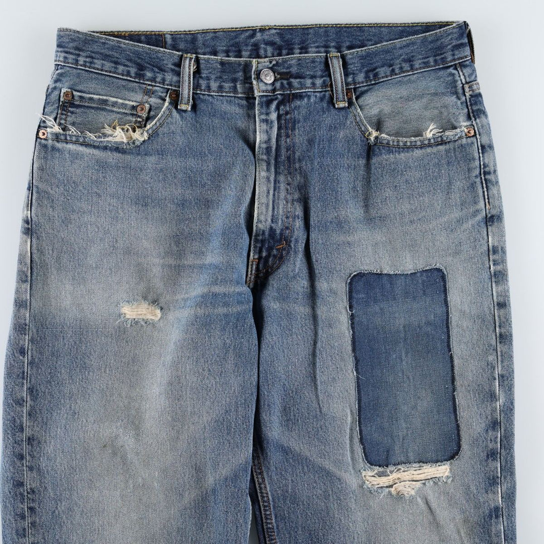 Levi's 550 tapered denim pants for men, size w36 cotton blue type Vintage Second Hand
