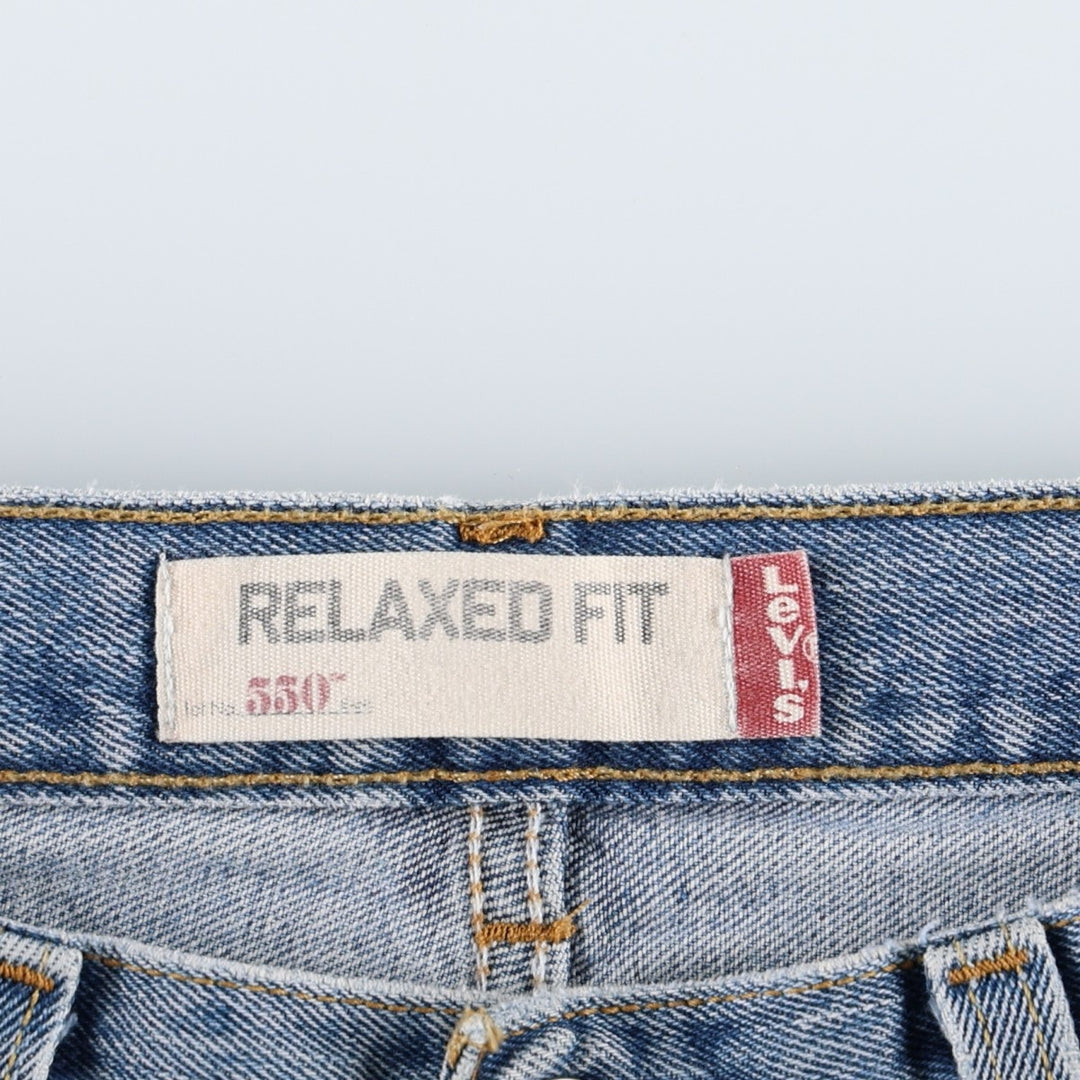 Levi's 550 Relaxed Fit Tapered Denim Pants for Men, W34 equivalent cotton blue type Vintage Second Hand