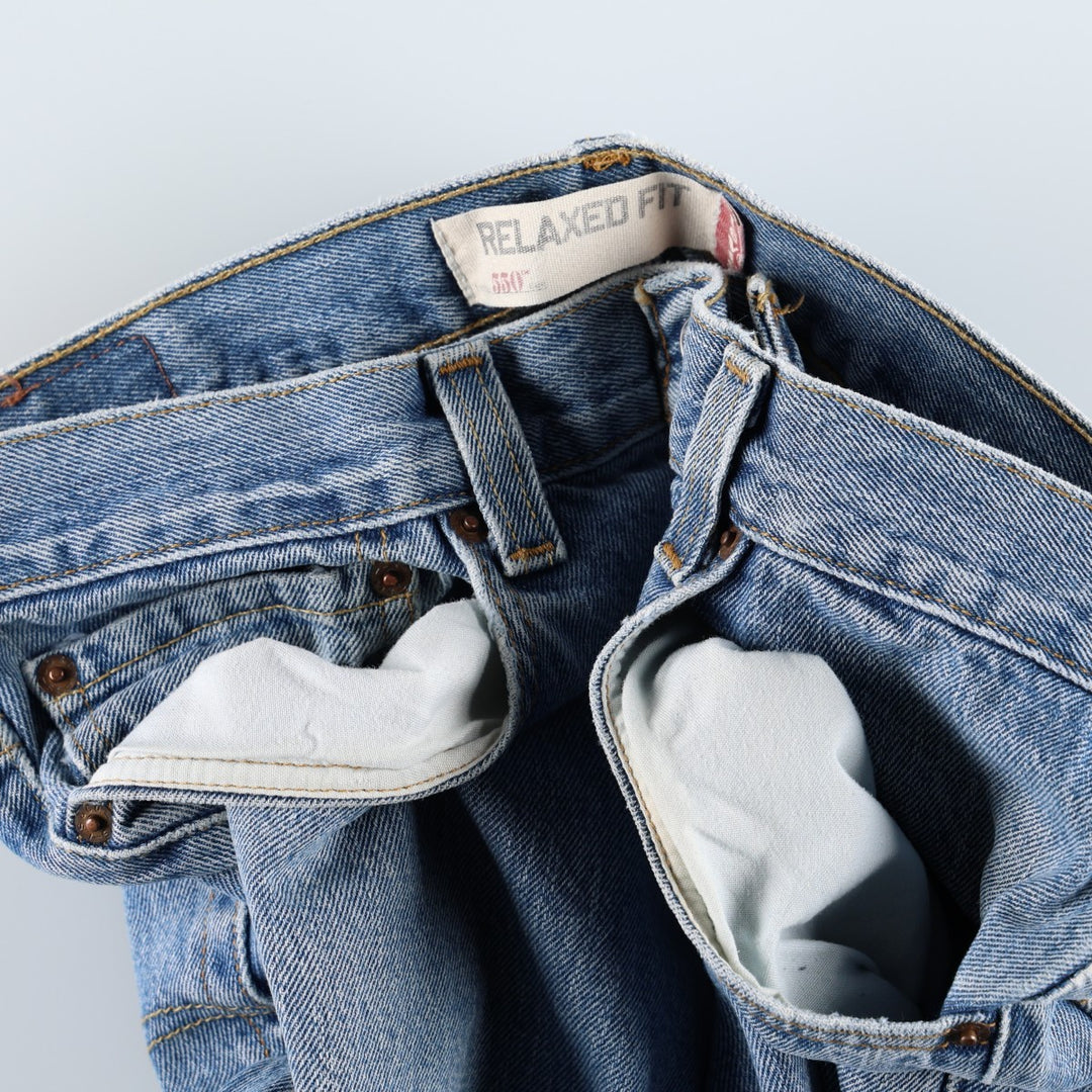 Levi's 550 Relaxed Fit Tapered Denim Pants for Men, W34 equivalent cotton blue type Vintage Second Hand