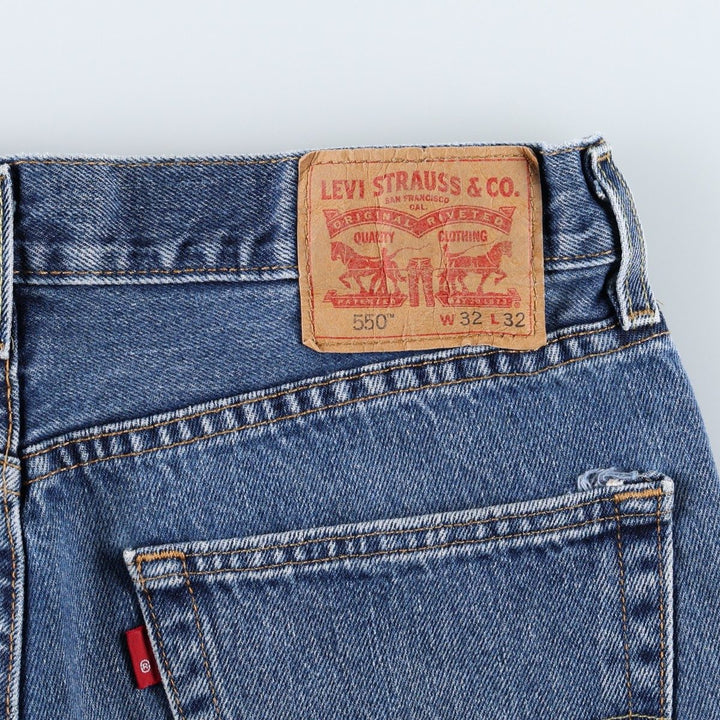 Levi's 550 tapered denim pants for men, equivalent to w32 cotton blue type Vintage Second Hand