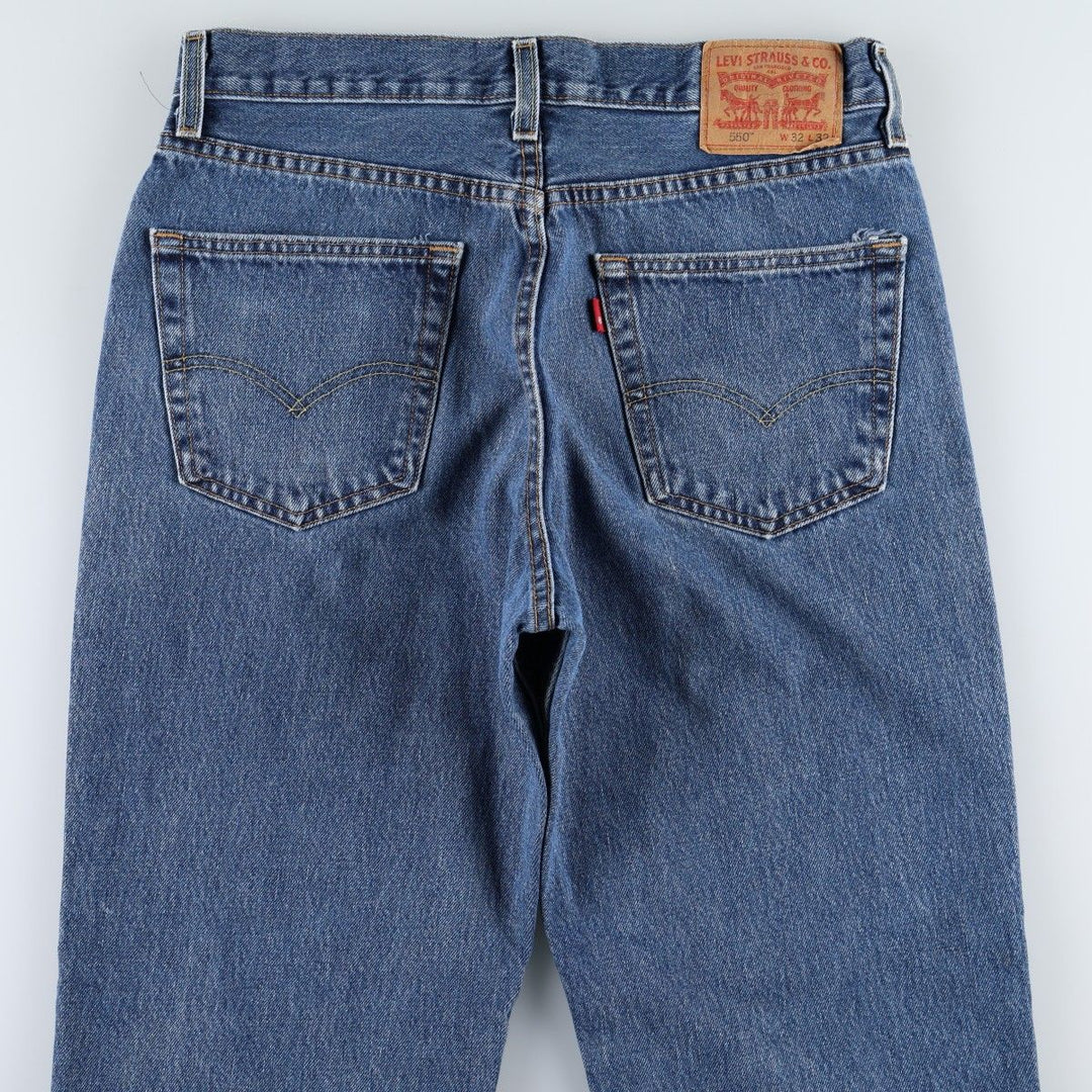 Levi's 550 tapered denim pants for men, equivalent to w32 cotton blue type Vintage Second Hand