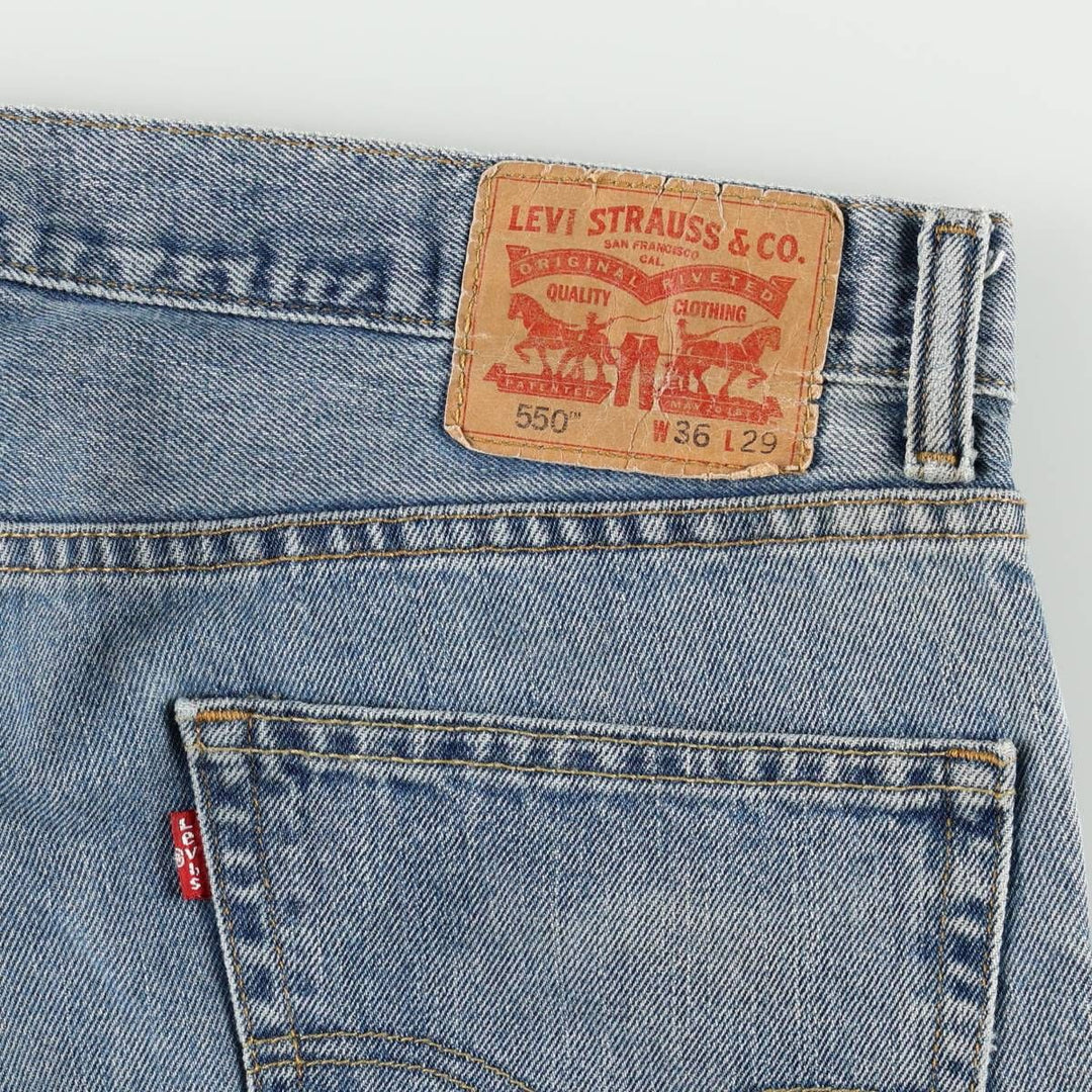 Levi's 550 tapered denim pants for men, size w37 cotton blue type Vintage Second Hand