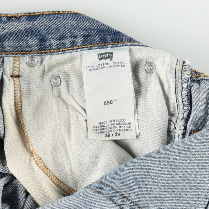 Levi's 550 tapered denim pants for men, size w37 cotton blue type Vintage Second Hand