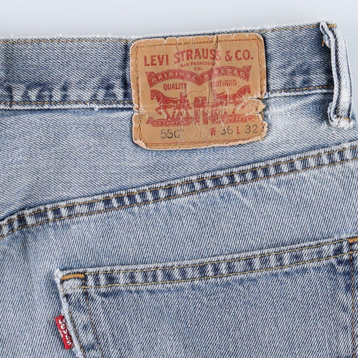 Levi's 550 tapered denim pants for men, size w36 cotton blue type Vintage Second Hand