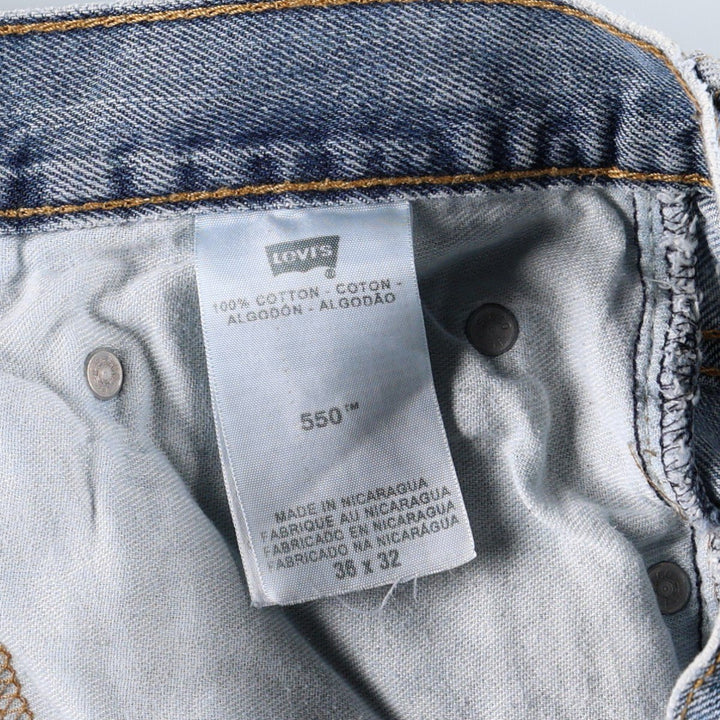 Levi's 550 tapered denim pants for men, size w36 cotton blue type Vintage Second Hand