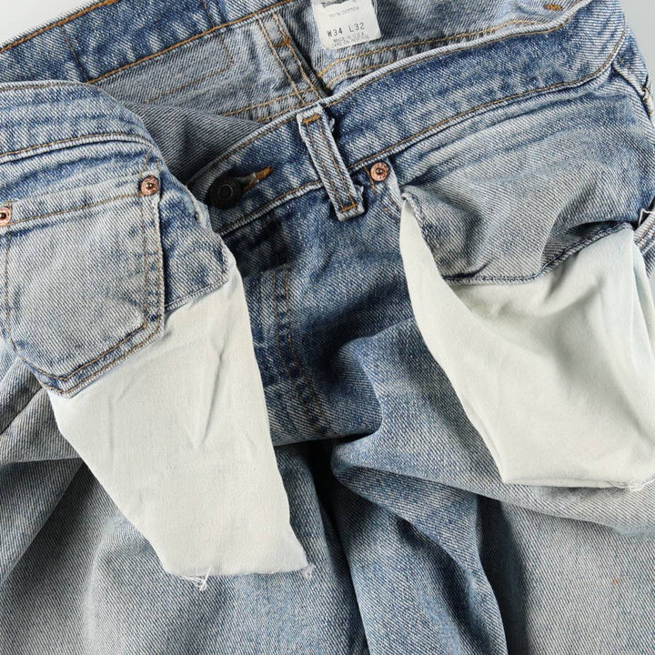 Levi's 550 Tapered Denim Pants, Made in USA, Men's Size W34 (approx.) cotton blue type Vintage Second Hand