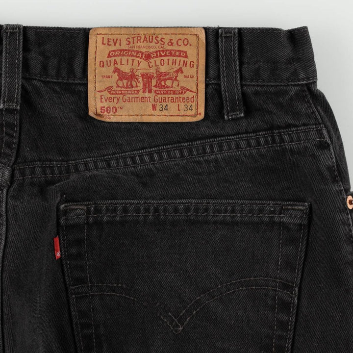 Levi's 560 Loose Fit Tapered Leg Black Denim Tapered Jeans, Made in Canada, Men's Size W34 (approx.) cotton black type Vintage Second Hand