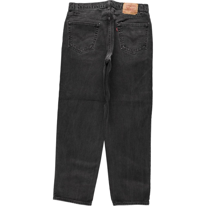 2000'S Levi's 550 Relaxed Fit Tapered Black Denim Pants, Made in the USA, Men's Size 35 cotton black type Vintage Second Hand