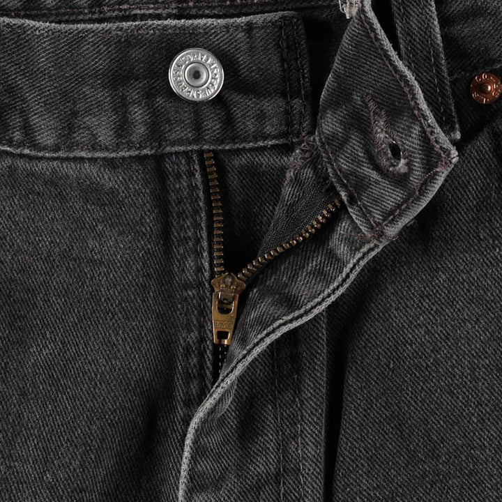 2000'S Levi's 550 Relaxed Fit Tapered Black Denim Pants, Made in the USA, Men's Size 35 cotton black type Vintage Second Hand
